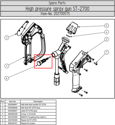 Reparationskit Spolhandtag Ergo ST-2700