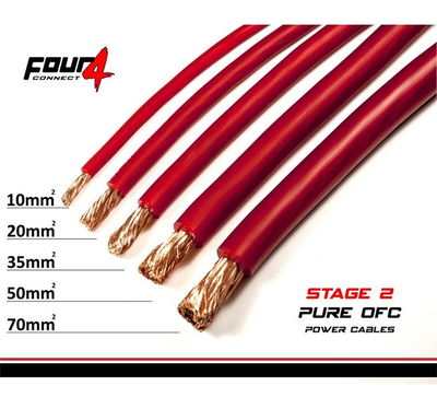 4CONNECT 4-800127 STAGE2 50mm2 OFC-strömkabel röd 20m
