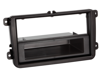 ACV 2-DIN facia plate with pocket Seat / Skoda / VW black 100621