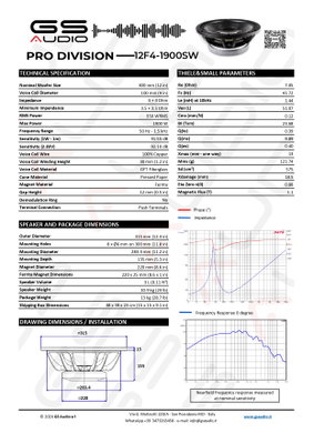 GS Audio PRO 12F4-1900SW | PA Woofer