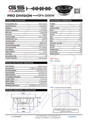 GS Audio PRO 12F4-2200W | PA Woofer