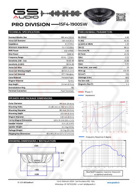 GS Audio PRO 15F4-1900SW | PA Woofer