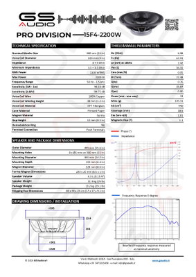GS Audio PRO 15F4-2200W | PA Woofer