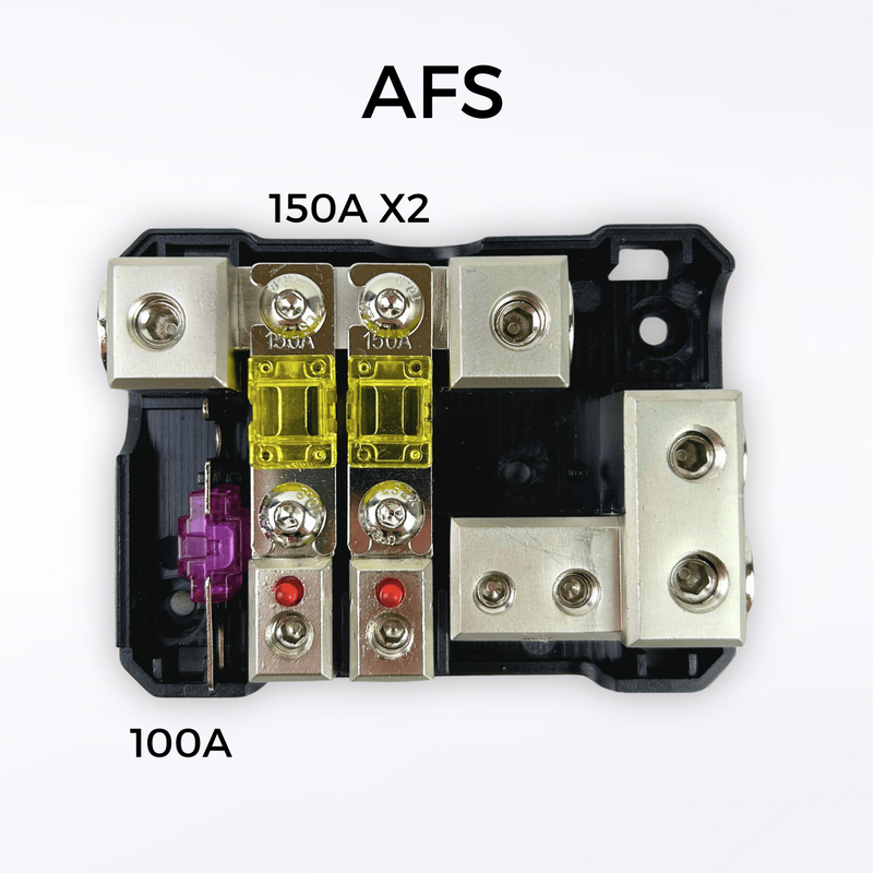 GS Audio AFS 2-way fuse holder IN:2x50 OUT:2x25 + negatives