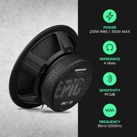 AudioControl EPICPRO8X 8" Midrange Speakers, 250W RMS, 4 Ohms