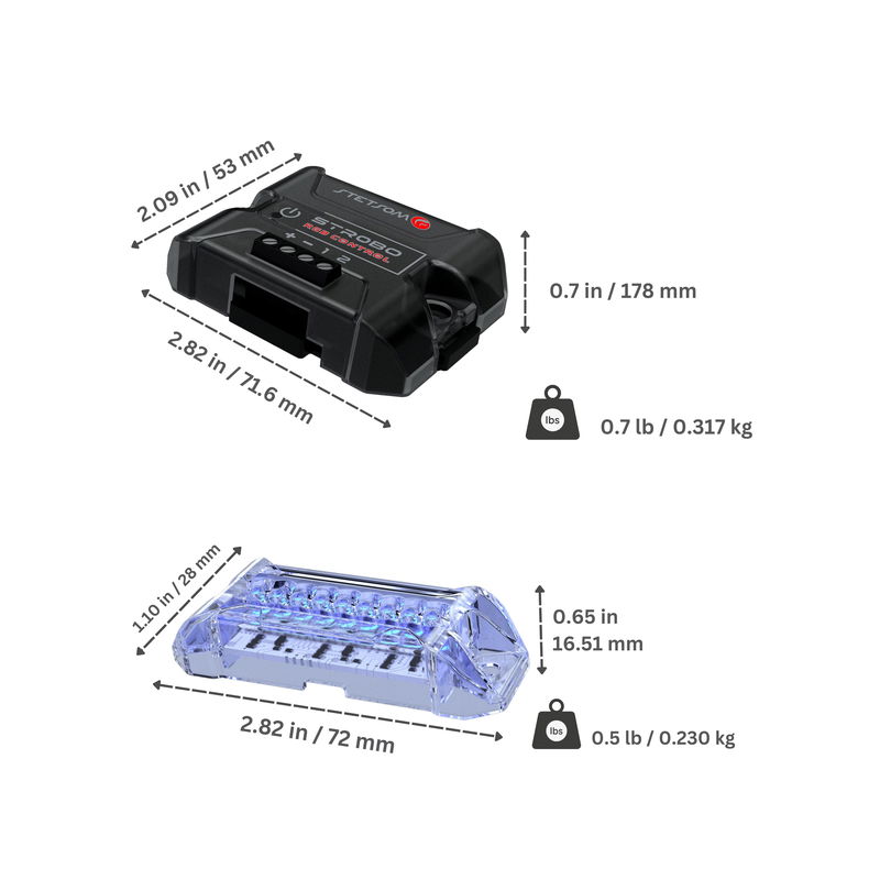 Stetsom STROBO STR04 - 1 central unit + 4 headlights, app-controlled