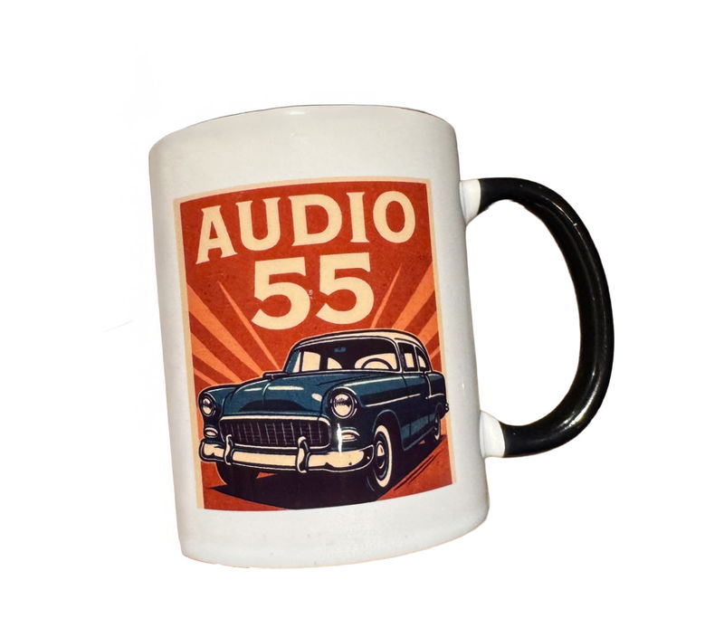 Kaffe mugg i typisk Audio 55 stil!
