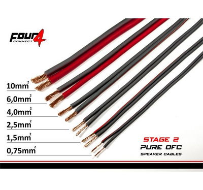 4CONNECT 4-800242 STAGE2 OFC-högtalarkabel 2x4,0mm2, 100m