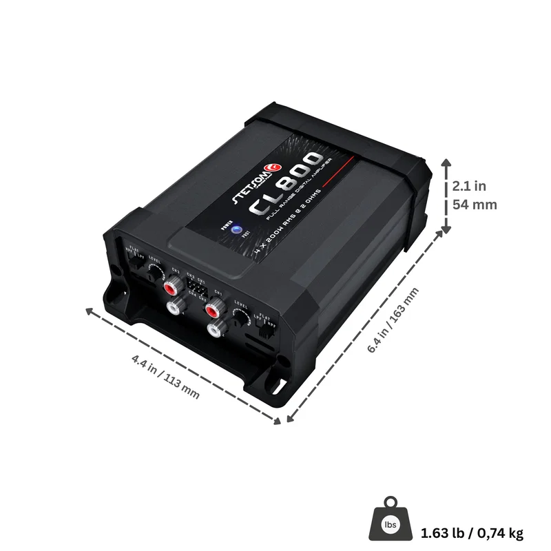 Stetsom CL 800.4 2 Ohm – Kompakt 4-kanals slutsteg med 800 W RMS