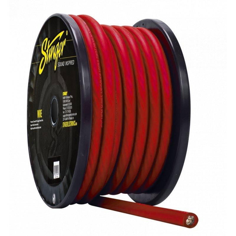 SPW10TR 1/0GA, Ultra Flexible OFC Pro Series Power Wire – Matte Red, 50 FT Length