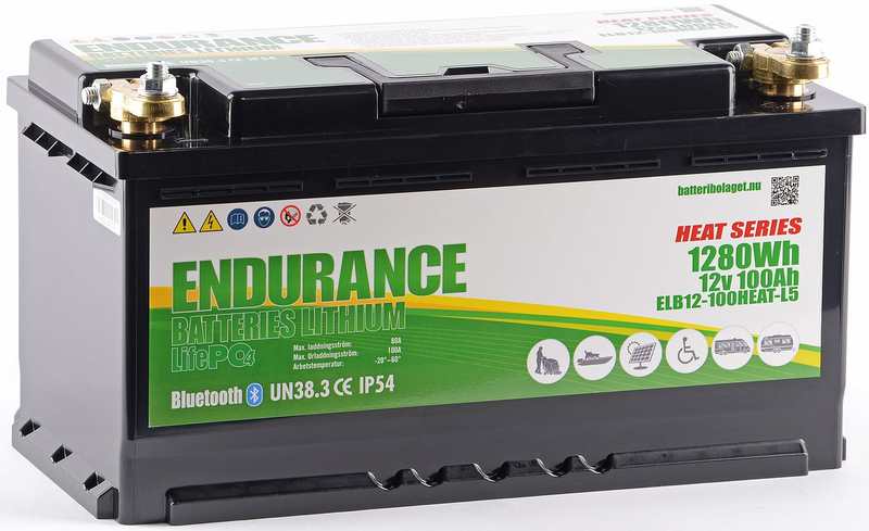 Endurance Litium 12V 100Ah Heat & BT