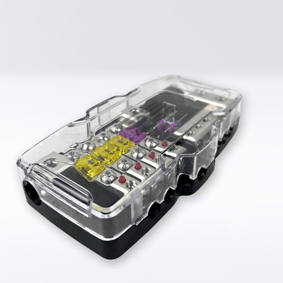 GS Audio AFS Fuse Holder 4-Way IN:2x50 OUT:4x25 + negatives
