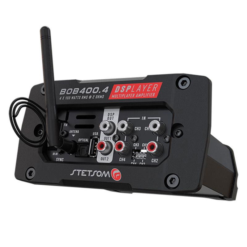 Stetsom DSP-Förstärkare för inbyggnad med 4x100W RMS, App & FM-radio
