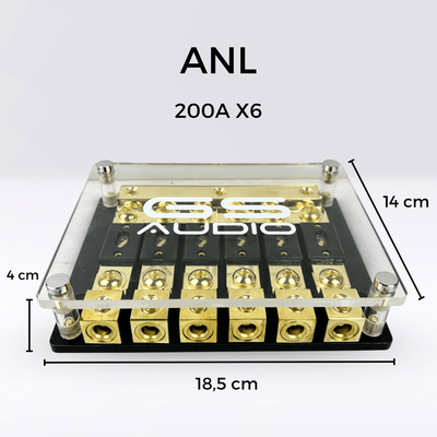 GS Audio ANL fuse holder IN:3x70 OUT:6x70 | Positive/Negative 6-Way
