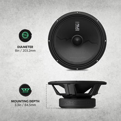 AudioControl EPICPRO8X 8" Midrange Speakers, 250W RMS, 4 Ohms