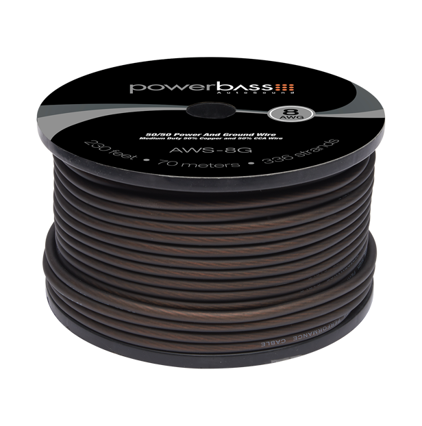 Powerbass AWS8G 8mm2 svart CCA-kabel