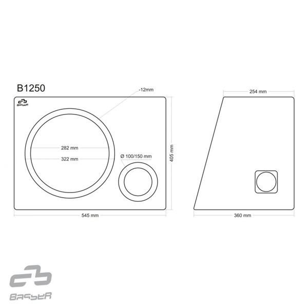 Baslåda Aero 12" 50L, 545x405x350mm
