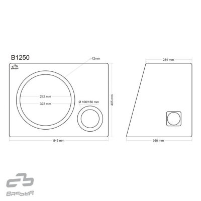 Baslåda Aero 12" 50L, 545x405x350mm