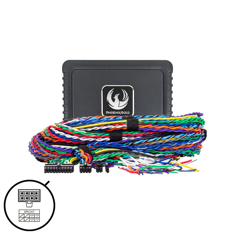 Phoenix Gold ZDA6.8-UNI6 Universal 6-CH DSP Amplifier Power-Up kit, 600cm long