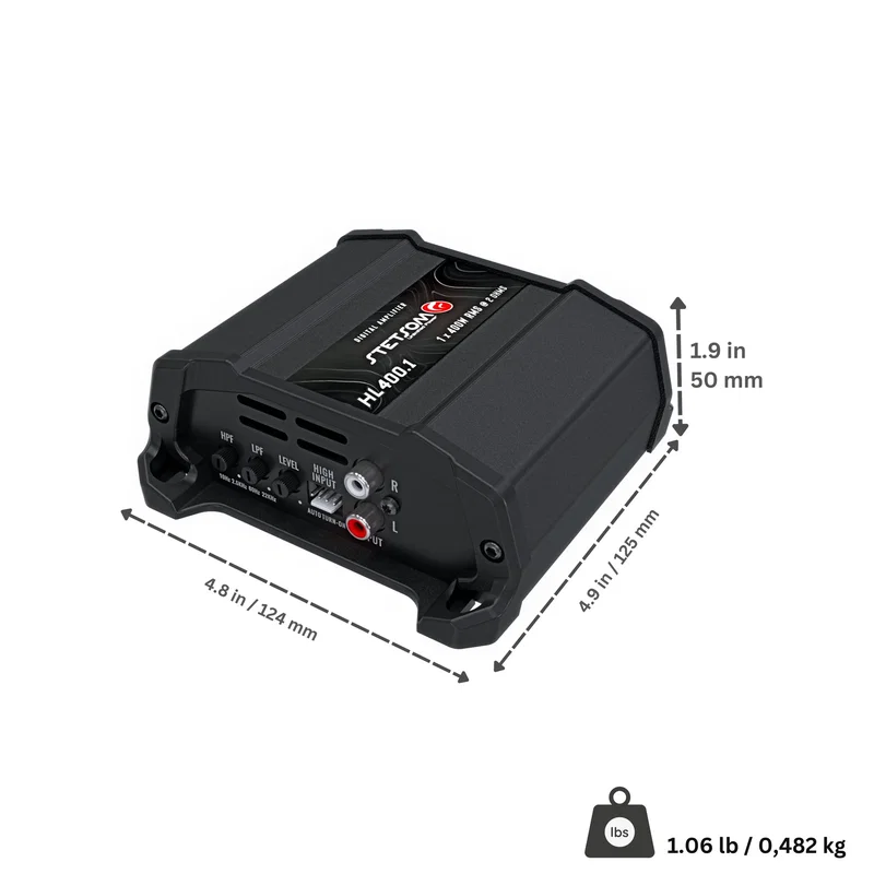 Stetsom HL 400.1 – kompakt fullregistermonoblock, 435 W RMS