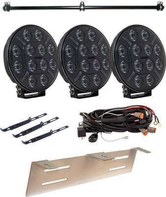 Extraljuskit, 3-pack SEEKER 9", Combo/Spot
