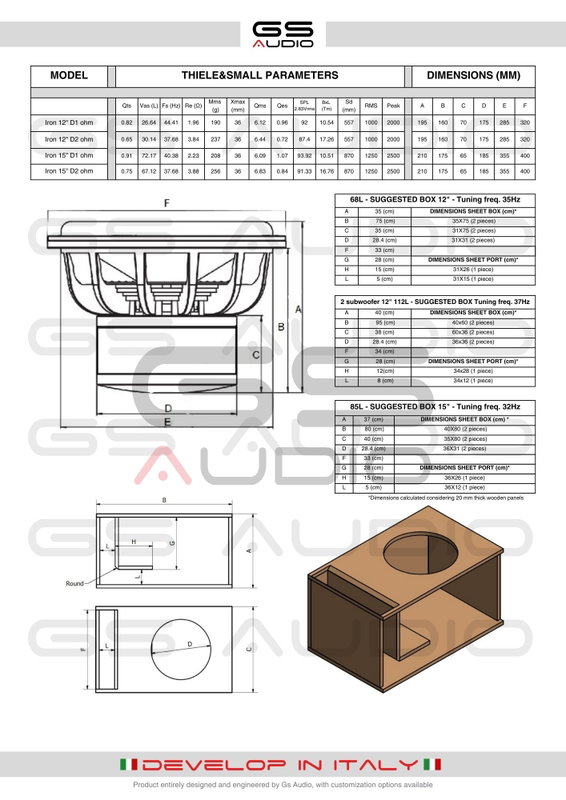 GS Audio IRON 12-D1 1000W RMS
