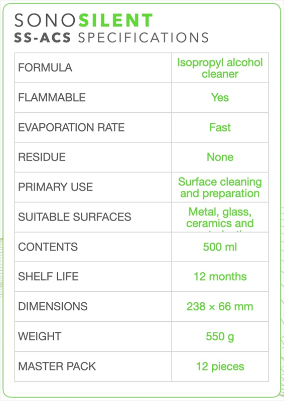 SONOSILENT Isopropyl Alcohol cleaning spray 500ml