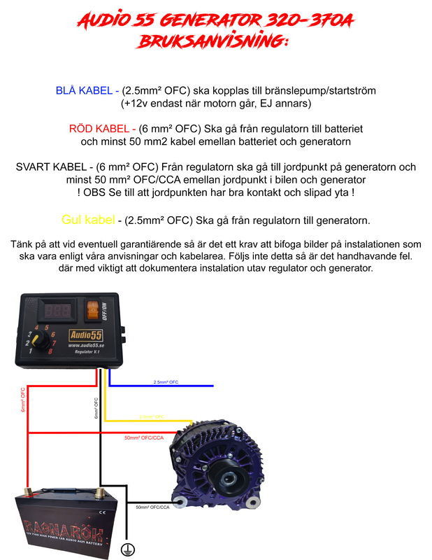 Ställbar regulator med brytare.