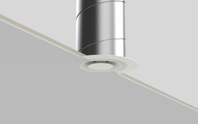 Pradovent Trimless Ø125 vit – Infällt designluftdon för diskret ventilation