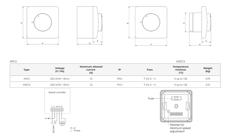 Hastighetsregulator AR1.5 / ARZ1.5