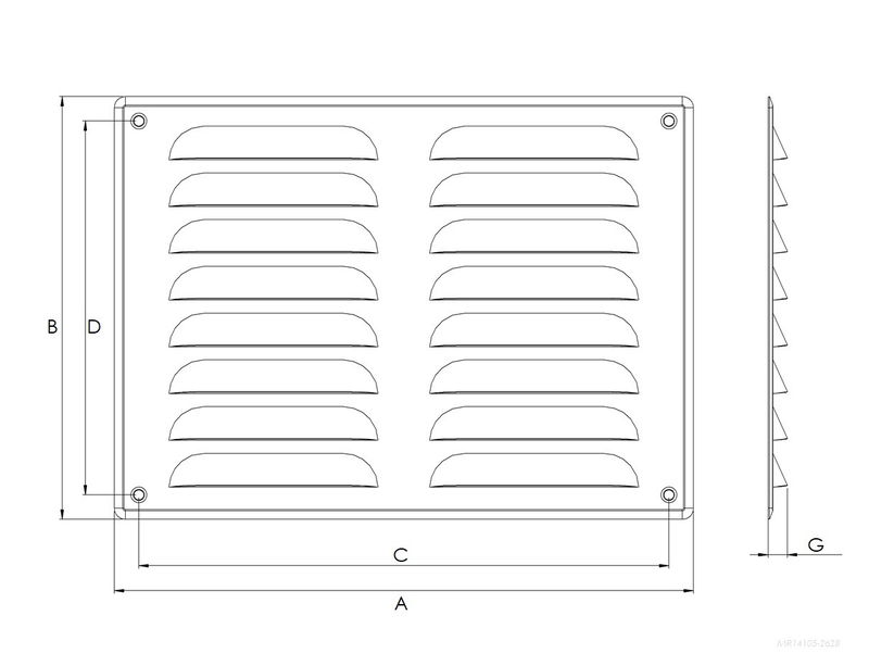 Ventilationsgaller i metall, MR-serien (olika färger/material)