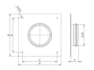 Ventilationsadapter med EPDM-packning