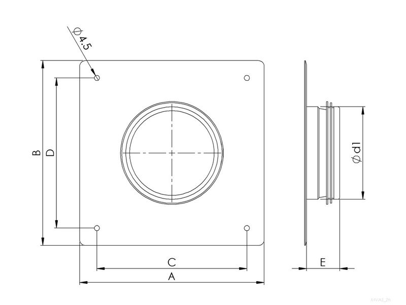 Ventilationsadapter med EPDM-packning