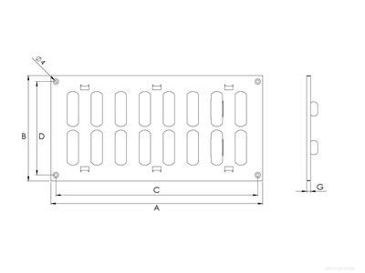 Ventilationsgaller i metall, justerbart, MR-serien