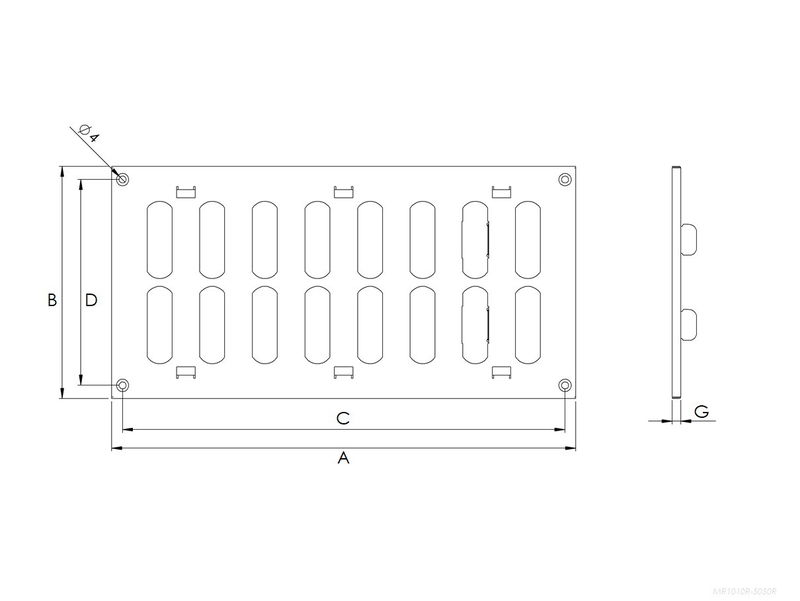 Ventilationsgaller i metall, justerbart, MR-serien