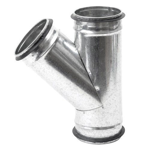 T-rör med packningar – 45° i galvaniserat stål med EPDM-tätning