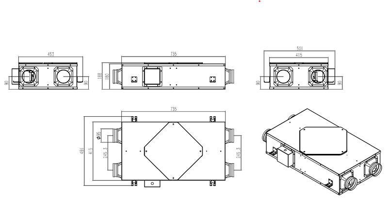 FTX Aggregat Luftsson 50 m² medföljande display