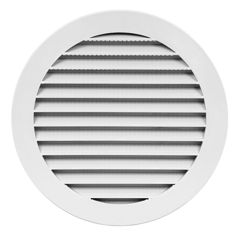 Ventilationsgaller runt i plast med insektsnät - Flera varianter