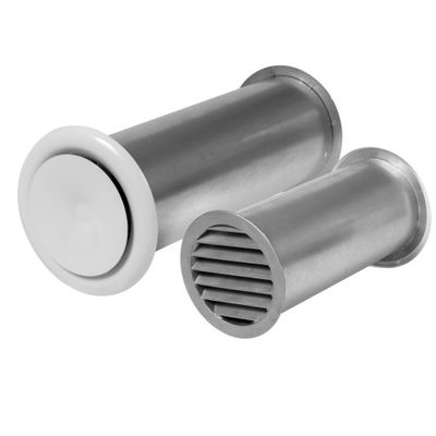 Väggventil med ljudisolering, metall (kit)