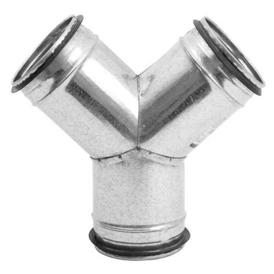 Y-rör med packningar – 45° i galvaniserat stål med EPDM-tätning