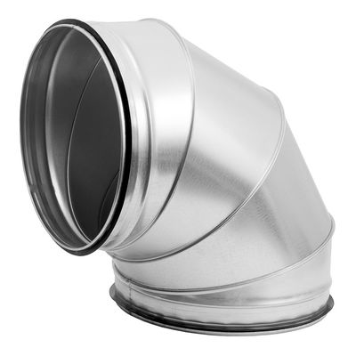 Ventilationsböj 90° med tätning (flera diametrar)