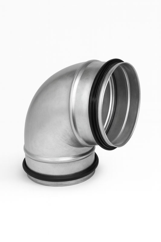 Kort böj 90° med packning – galvaniserat stål