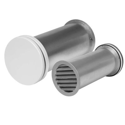 Väggventil med ljudisolering, metall (kit)