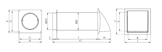 Väggventil frånluft, plast SPK3 (kit)