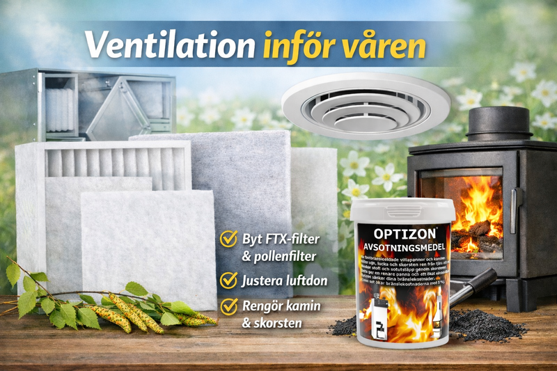 Ventilation inför våren: Filter, FTX, luftdon & kamin