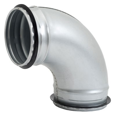 Ventilationsböj 90° med tätning (flera diametrar)