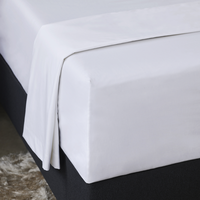 Underlakan Vit Egyptisk Bomull Percale Dubbelsäng 270x270 Tempur