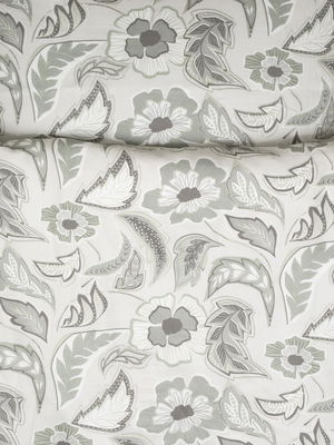 Gillanda Satin Beige/Grå Blommor Bäddset Enkeltäcke 150x210 Kosta Linnewäfveri