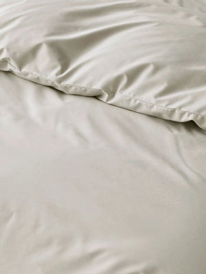Egyptisk Bomull Percale Påslakan Beige Enkeltäcke 150x210 Tempur