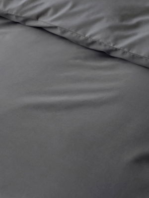 Egyptisk Bomull Percale Påslakan Dubbeltäcke Grå 225x220 Tempur